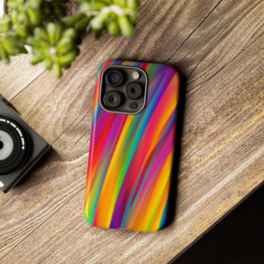 Vibrant Tough Phone Case, Colorful Phone Protection, Artistic Cell Cover, Gift for Gamers, Fun Tech Accessory, Pride Celebration