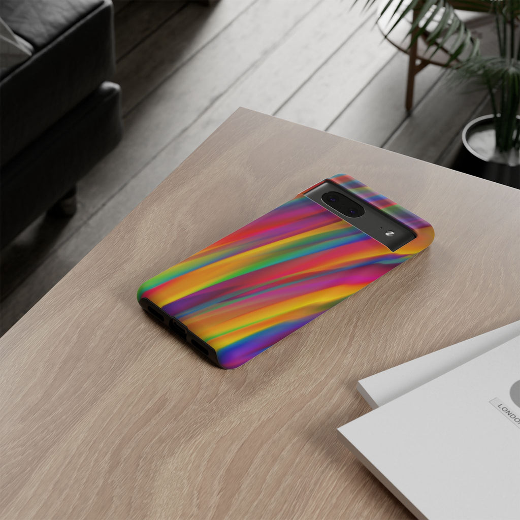 Vibrant Tough Phone Case, Colorful Phone Protection, Artistic Cell Cover, Gift for Gamers, Fun Tech Accessory, Pride Celebration
