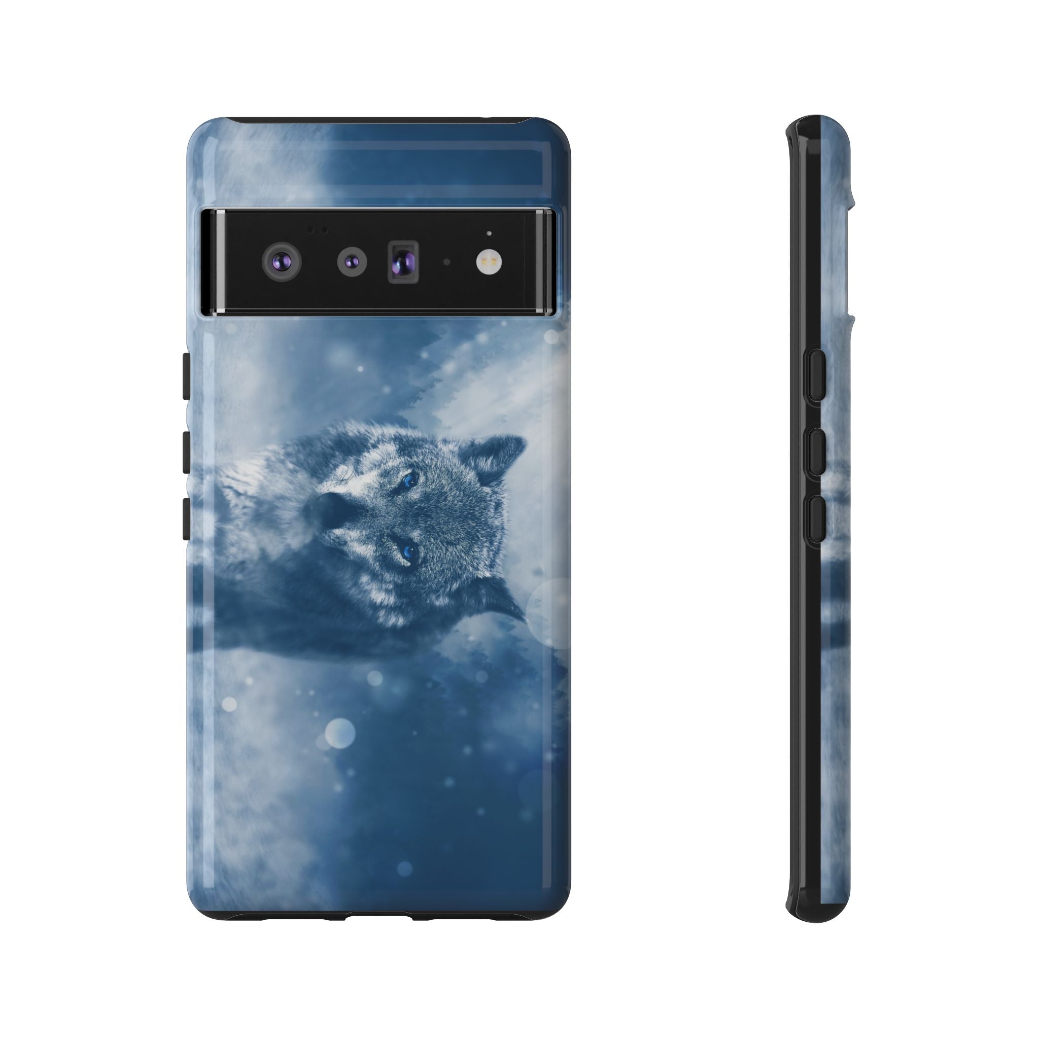 Wolf Phone Case, Tough Cases for Animal Lovers, Unique Wildlife Design, Nature-inspired Gift, Blue Wolf Accessories, Phone Protector