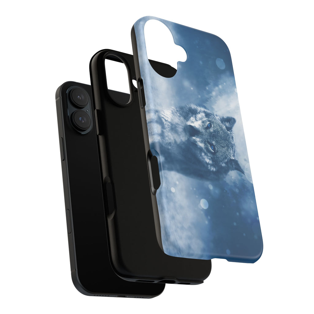 Wolf Phone Case, Tough Cases for Animal Lovers, Unique Wildlife Design, Nature-inspired Gift, Blue Wolf Accessories, Phone Protector