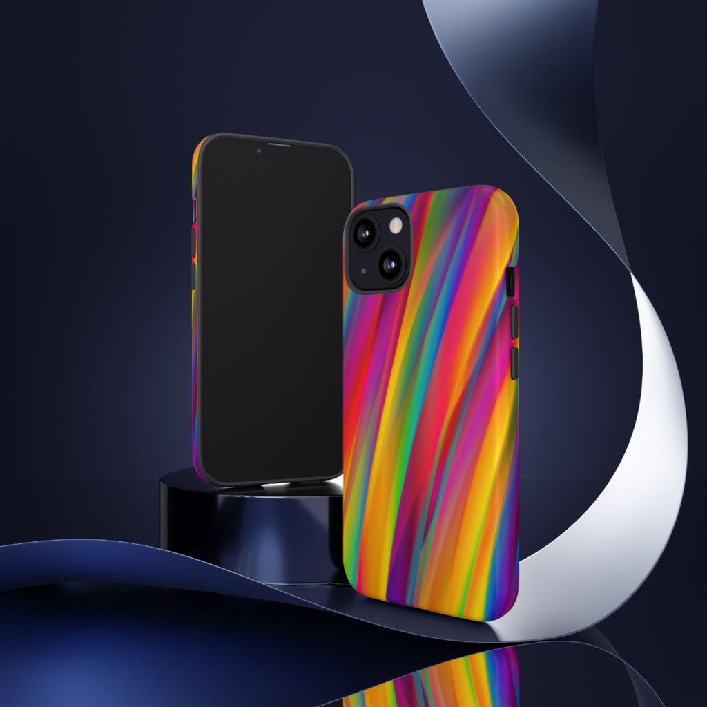 Vibrant Tough Phone Case, Colorful Phone Protection, Artistic Cell Cover, Gift for Gamers, Fun Tech Accessory, Pride Celebration
