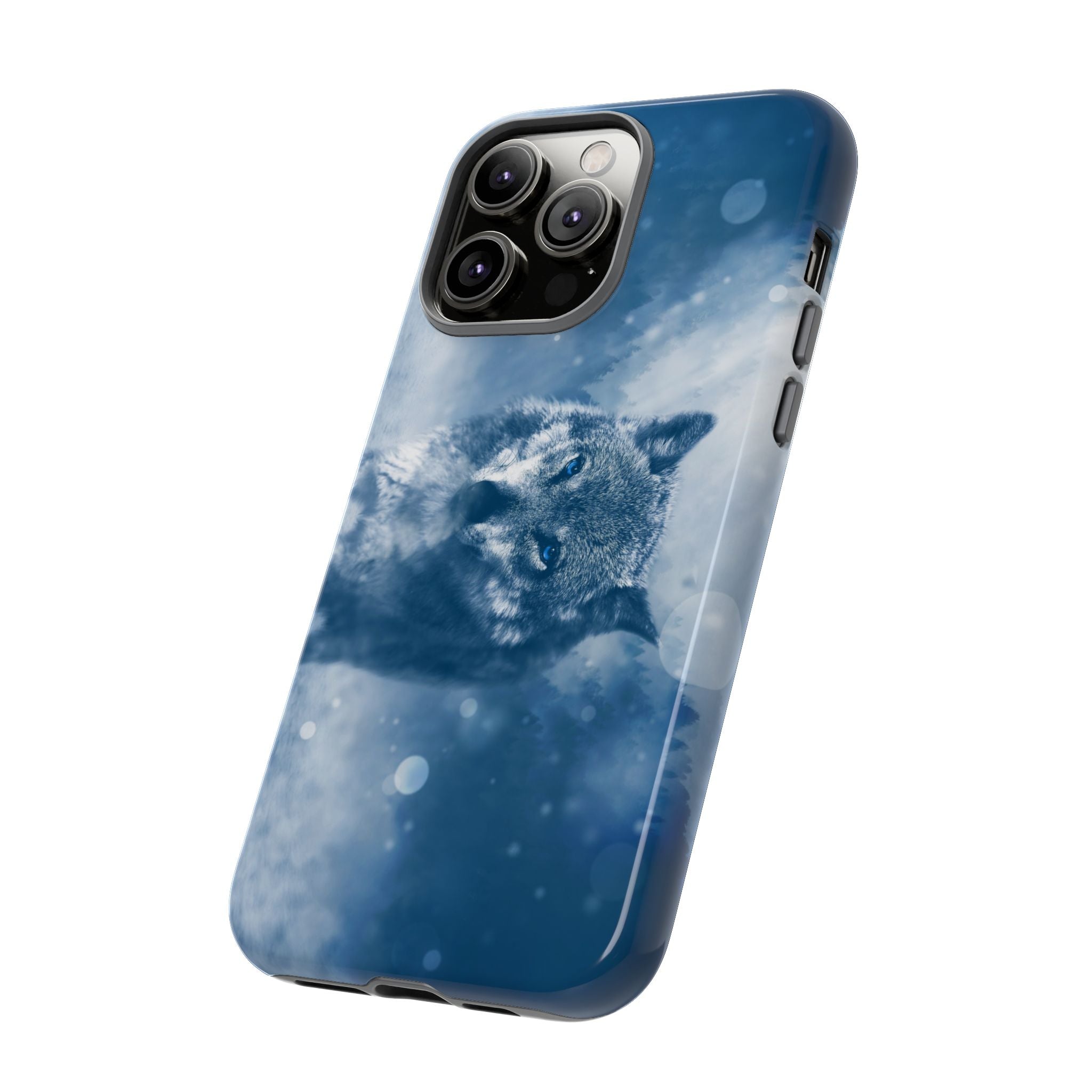 Wolf Phone Case, Tough Cases for Animal Lovers, Unique Wildlife Design, Nature-inspired Gift, Blue Wolf Accessories, Phone Protector