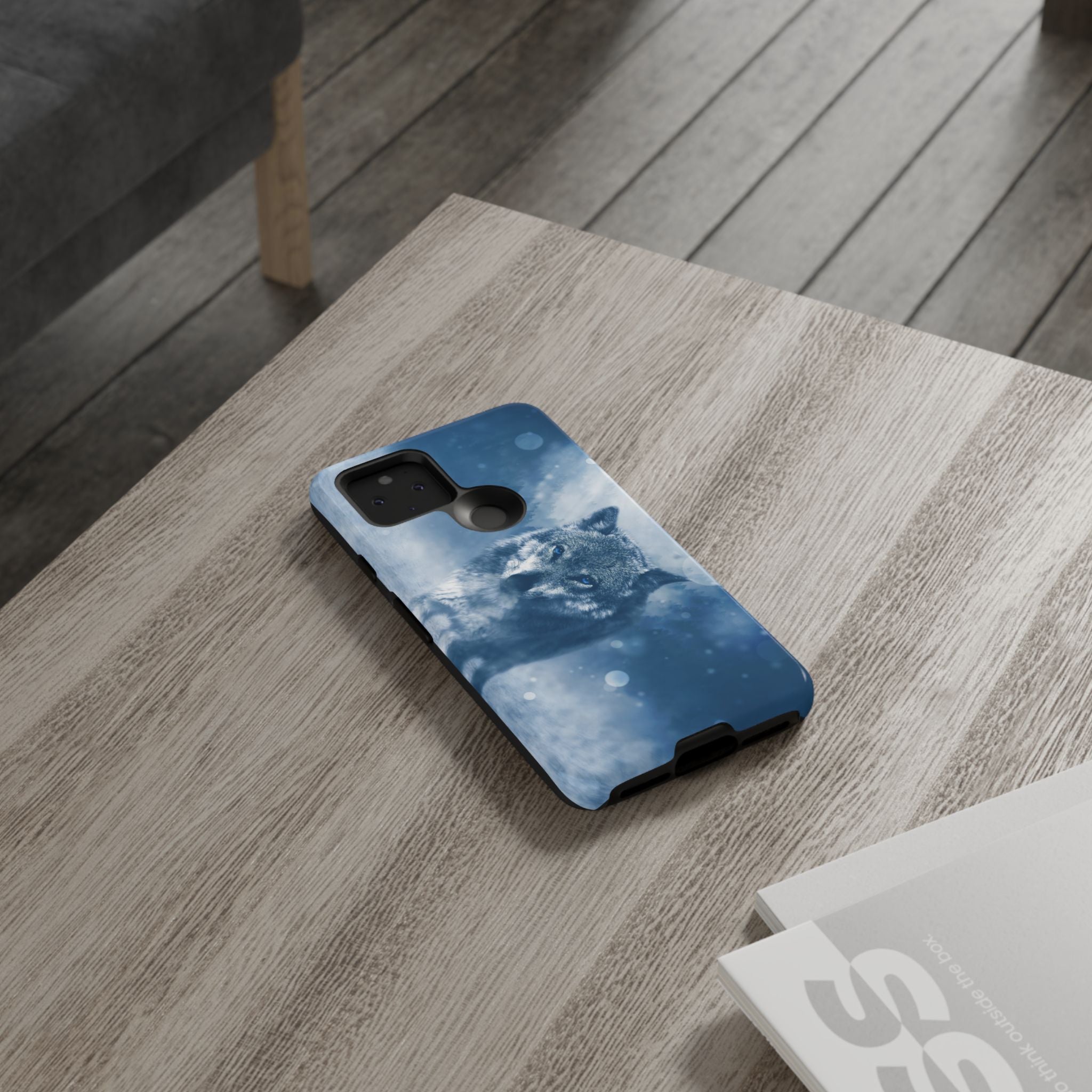Wolf Phone Case, Tough Cases for Animal Lovers, Unique Wildlife Design, Nature-inspired Gift, Blue Wolf Accessories, Phone Protector