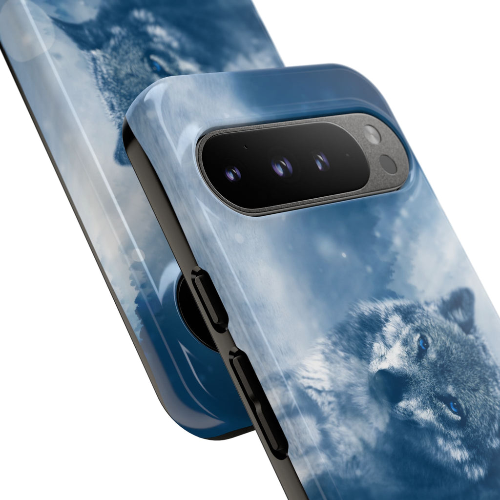 Wolf Phone Case, Tough Cases for Animal Lovers, Unique Wildlife Design, Nature-inspired Gift, Blue Wolf Accessories, Phone Protector