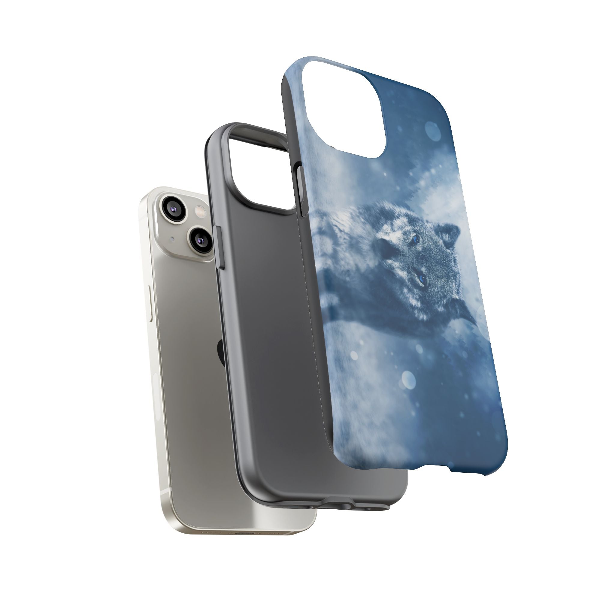 Wolf Phone Case, Tough Cases for Animal Lovers, Unique Wildlife Design, Nature-inspired Gift, Blue Wolf Accessories, Phone Protector