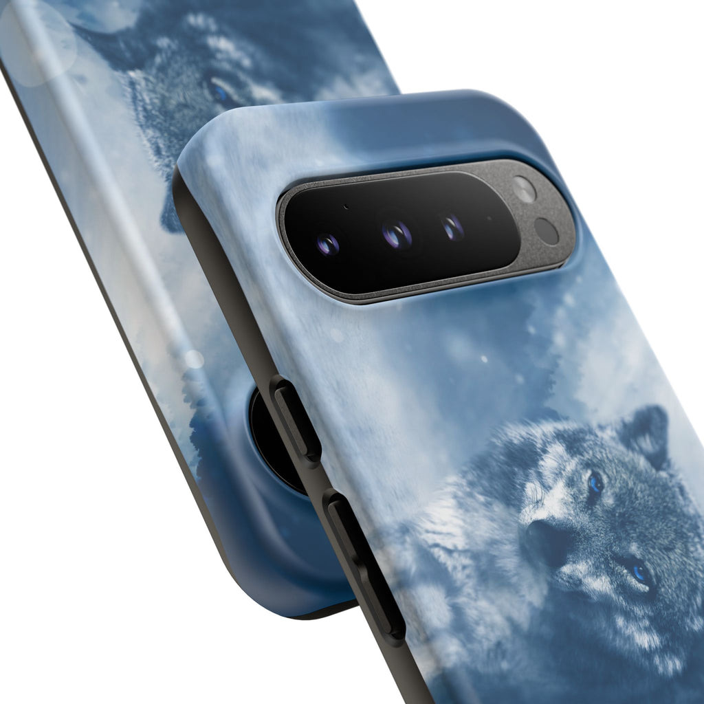 Wolf Phone Case, Tough Cases for Animal Lovers, Unique Wildlife Design, Nature-inspired Gift, Blue Wolf Accessories, Phone Protector