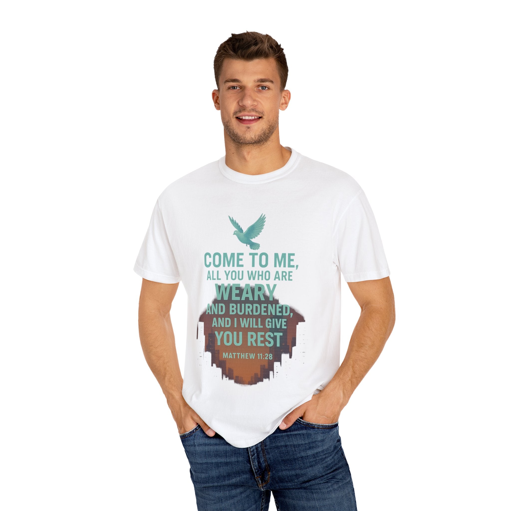 Garments of the Bible Unisex T-shirt Matthew 11:28