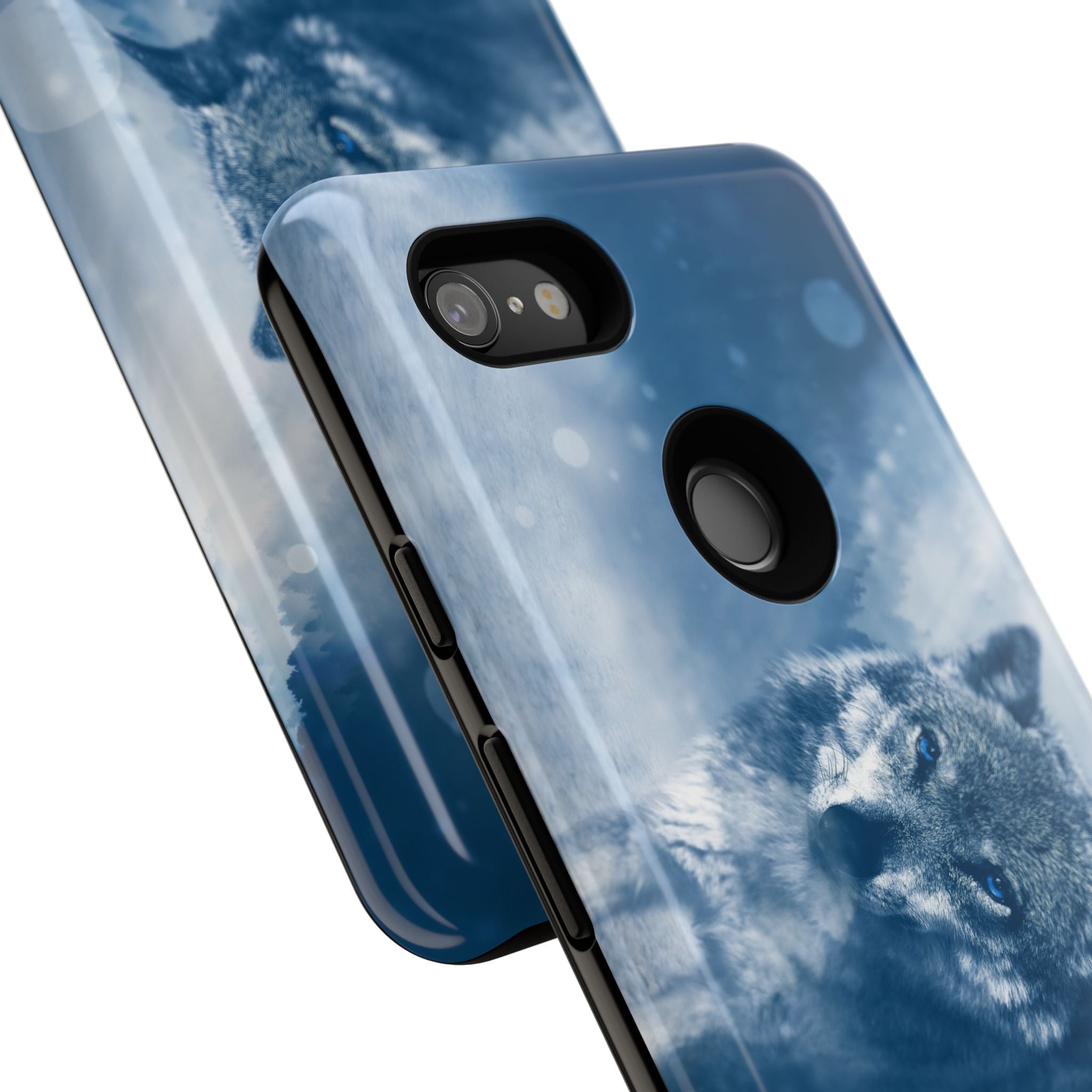 Wolf Phone Case, Tough Cases for Animal Lovers, Unique Wildlife Design, Nature-inspired Gift, Blue Wolf Accessories, Phone Protector