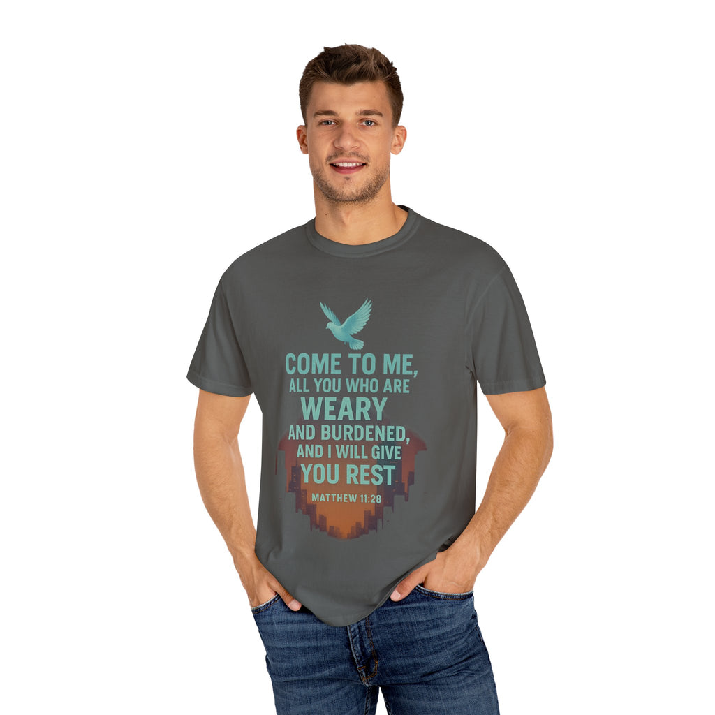Garments of the Bible Unisex T-shirt Matthew 11:28