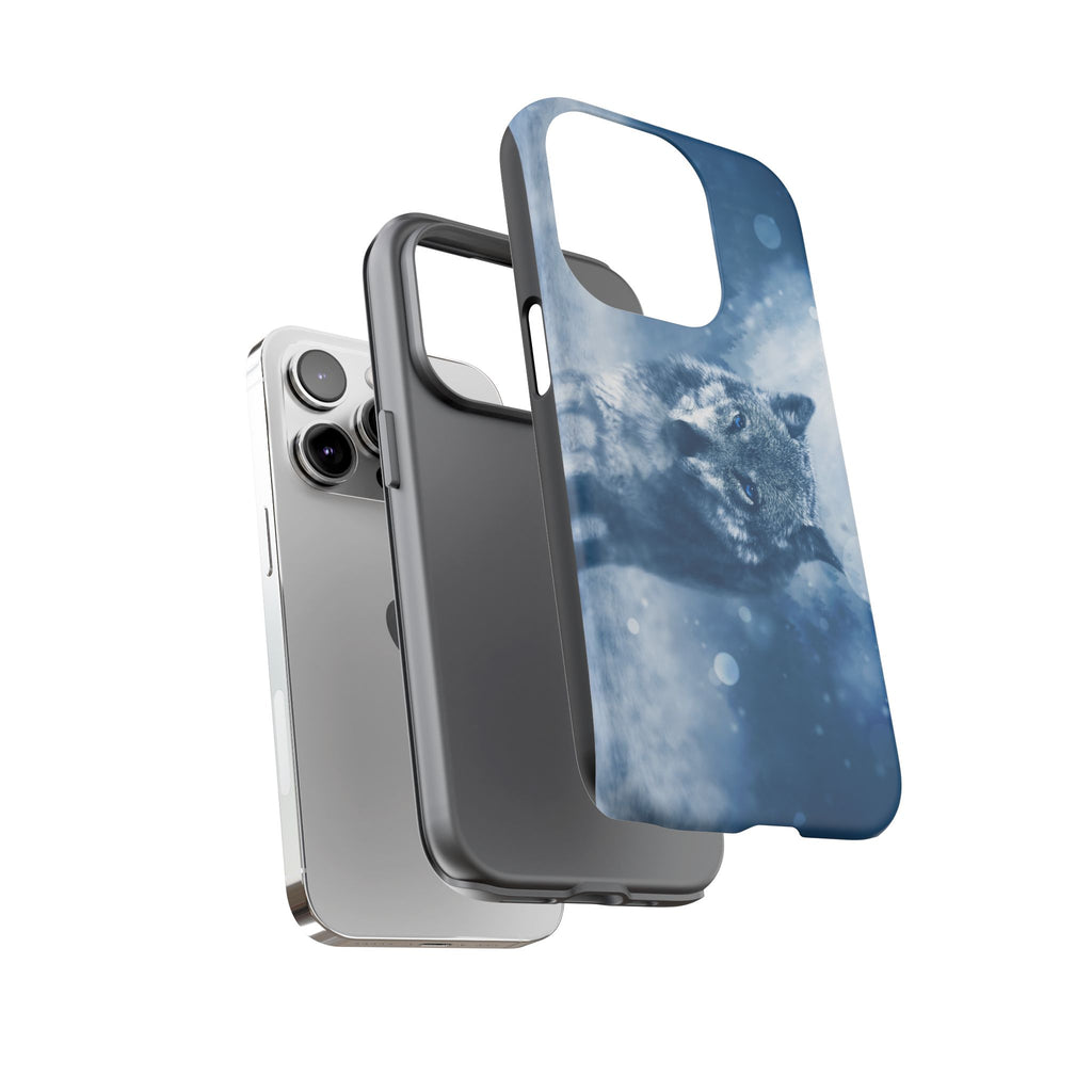 Wolf Phone Case, Tough Cases for Animal Lovers, Unique Wildlife Design, Nature-inspired Gift, Blue Wolf Accessories, Phone Protector