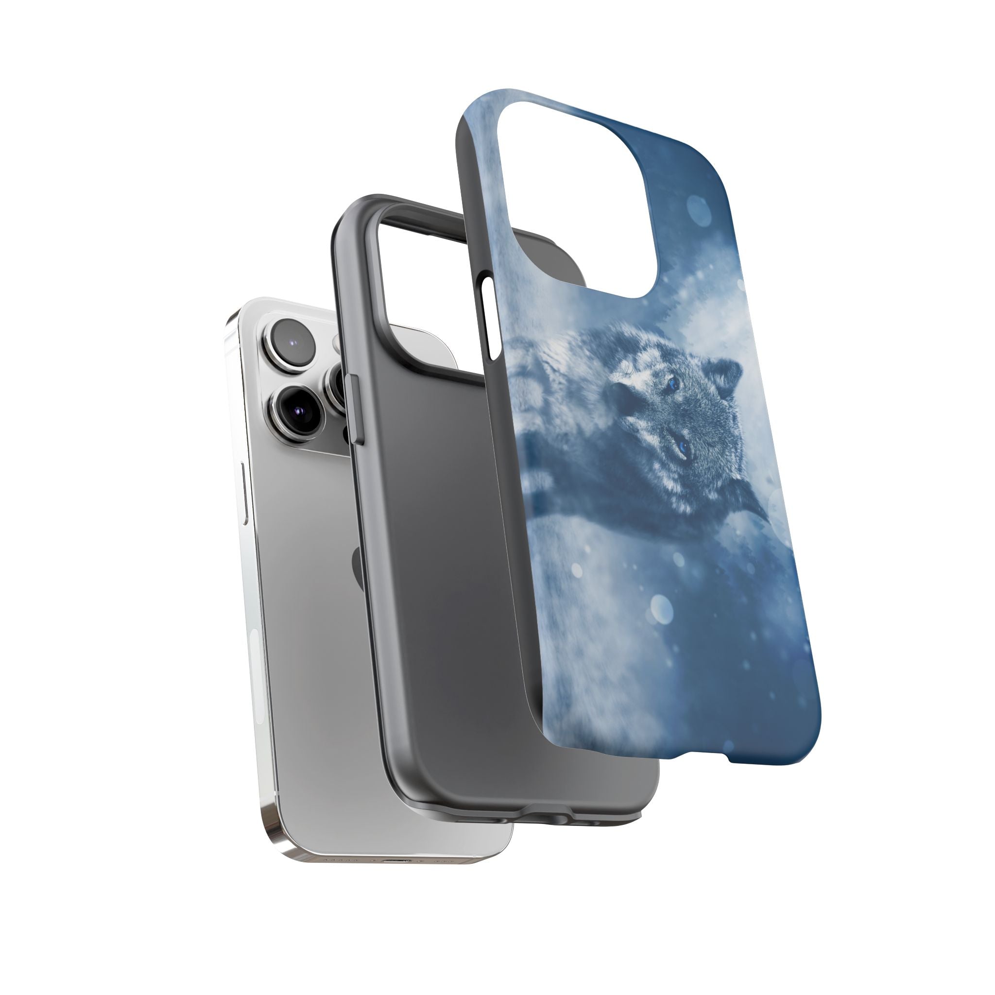 Wolf Phone Case, Tough Cases for Animal Lovers, Unique Wildlife Design, Nature-inspired Gift, Blue Wolf Accessories, Phone Protector