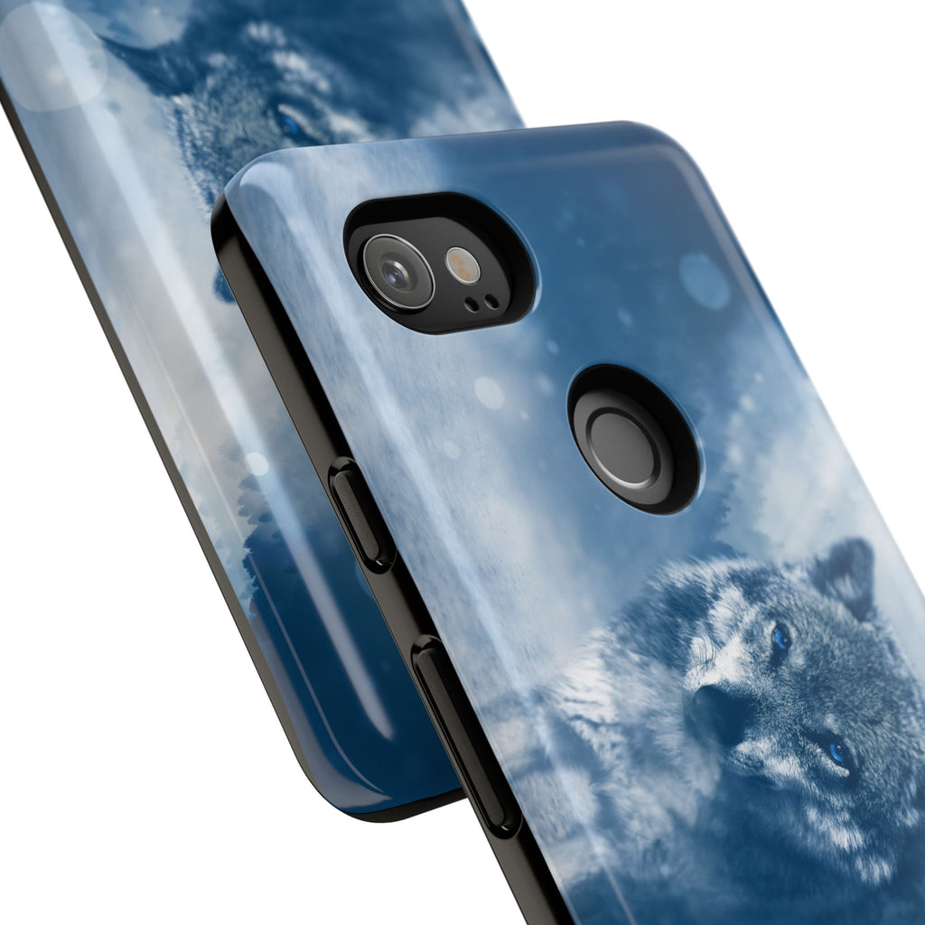 Wolf Phone Case, Tough Cases for Animal Lovers, Unique Wildlife Design, Nature-inspired Gift, Blue Wolf Accessories, Phone Protector