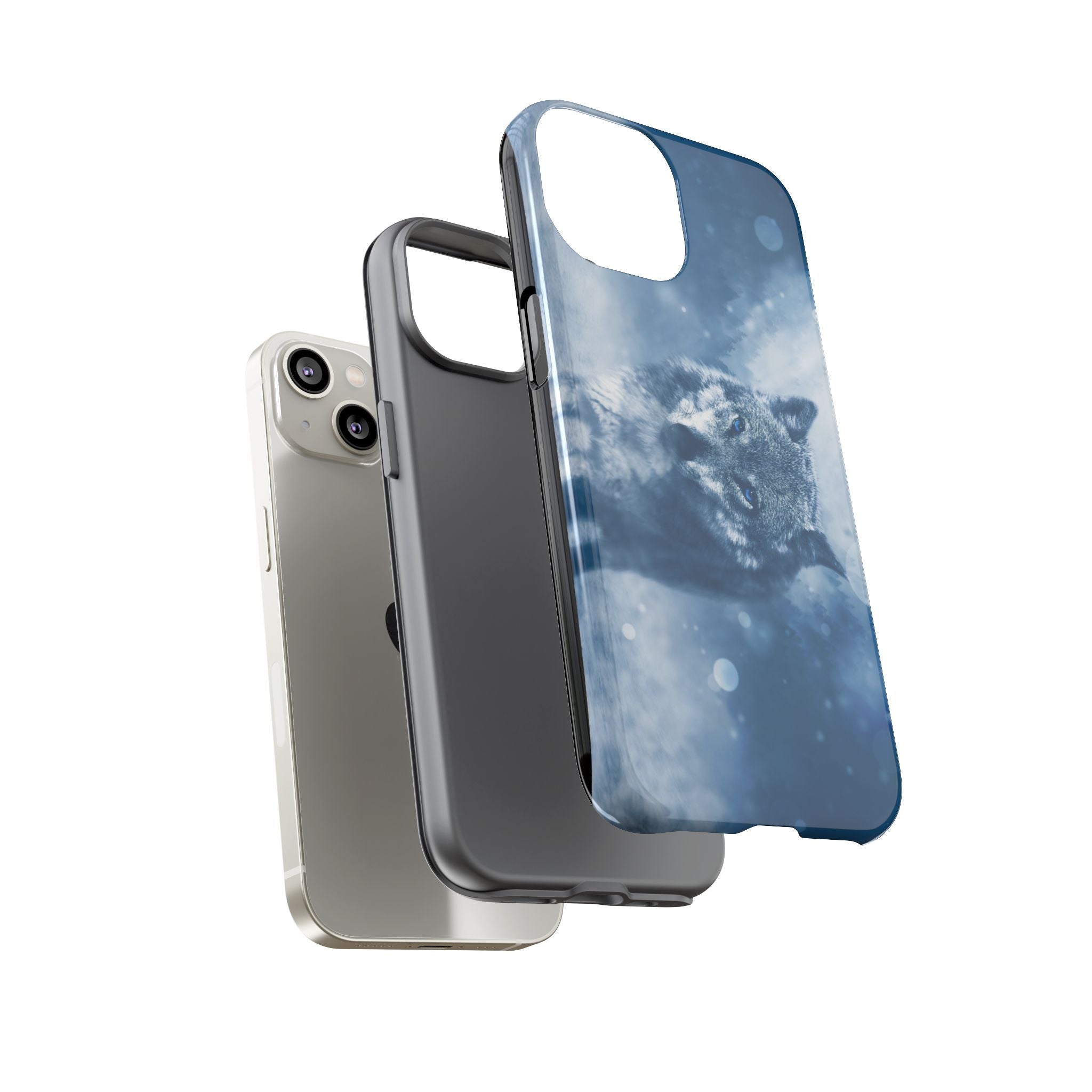 Wolf Phone Case, Tough Cases for Animal Lovers, Unique Wildlife Design, Nature-inspired Gift, Blue Wolf Accessories, Phone Protector
