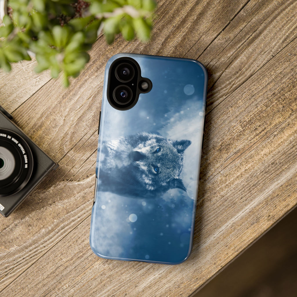 Wolf Phone Case, Tough Cases for Animal Lovers, Unique Wildlife Design, Nature-inspired Gift, Blue Wolf Accessories, Phone Protector