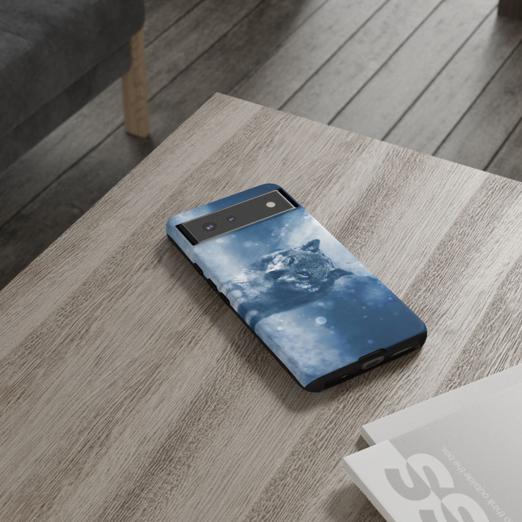 Wolf Phone Case, Tough Cases for Animal Lovers, Unique Wildlife Design, Nature-inspired Gift, Blue Wolf Accessories, Phone Protector