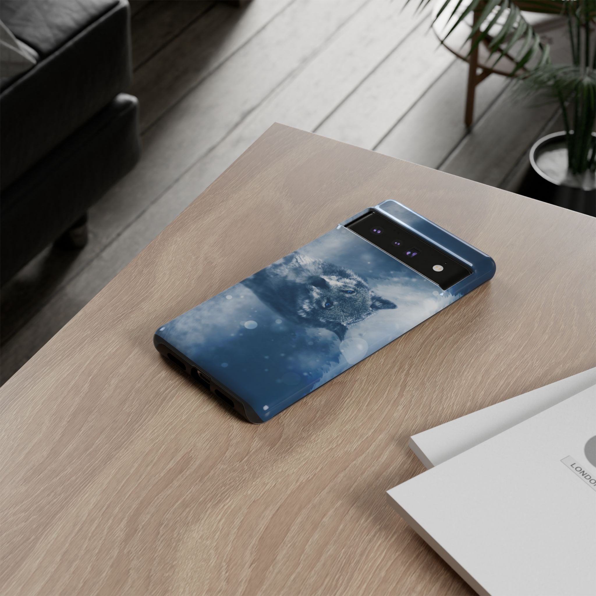 Wolf Phone Case, Tough Cases for Animal Lovers, Unique Wildlife Design, Nature-inspired Gift, Blue Wolf Accessories, Phone Protector