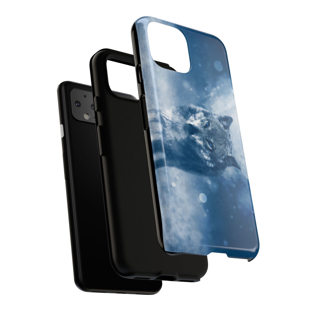 Wolf Phone Case, Tough Cases for Animal Lovers, Unique Wildlife Design, Nature-inspired Gift, Blue Wolf Accessories, Phone Protector