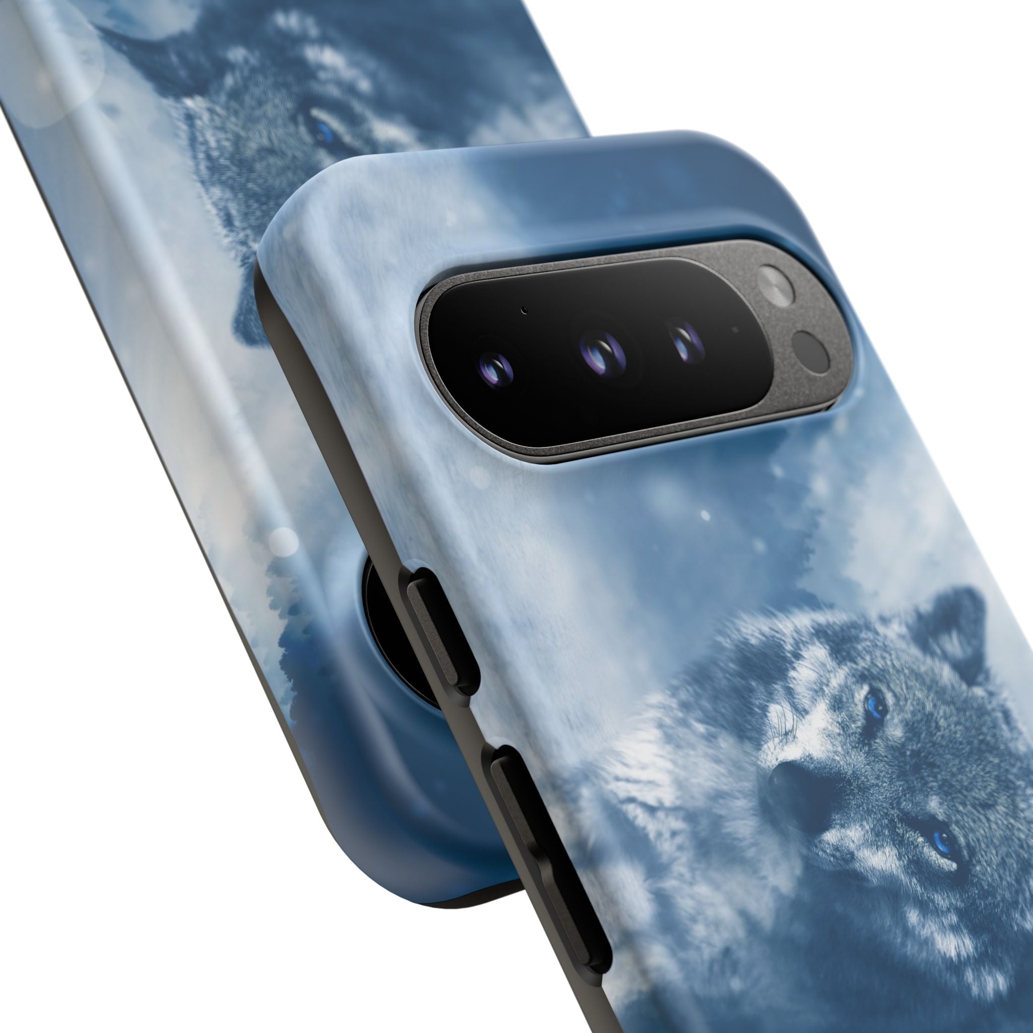 Wolf Phone Case, Tough Cases for Animal Lovers, Unique Wildlife Design, Nature-inspired Gift, Blue Wolf Accessories, Phone Protector