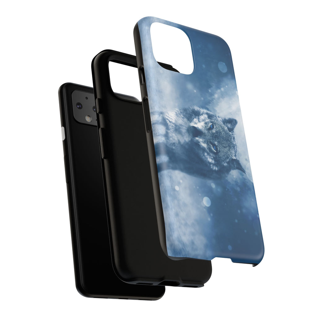Wolf Phone Case, Tough Cases for Animal Lovers, Unique Wildlife Design, Nature-inspired Gift, Blue Wolf Accessories, Phone Protector