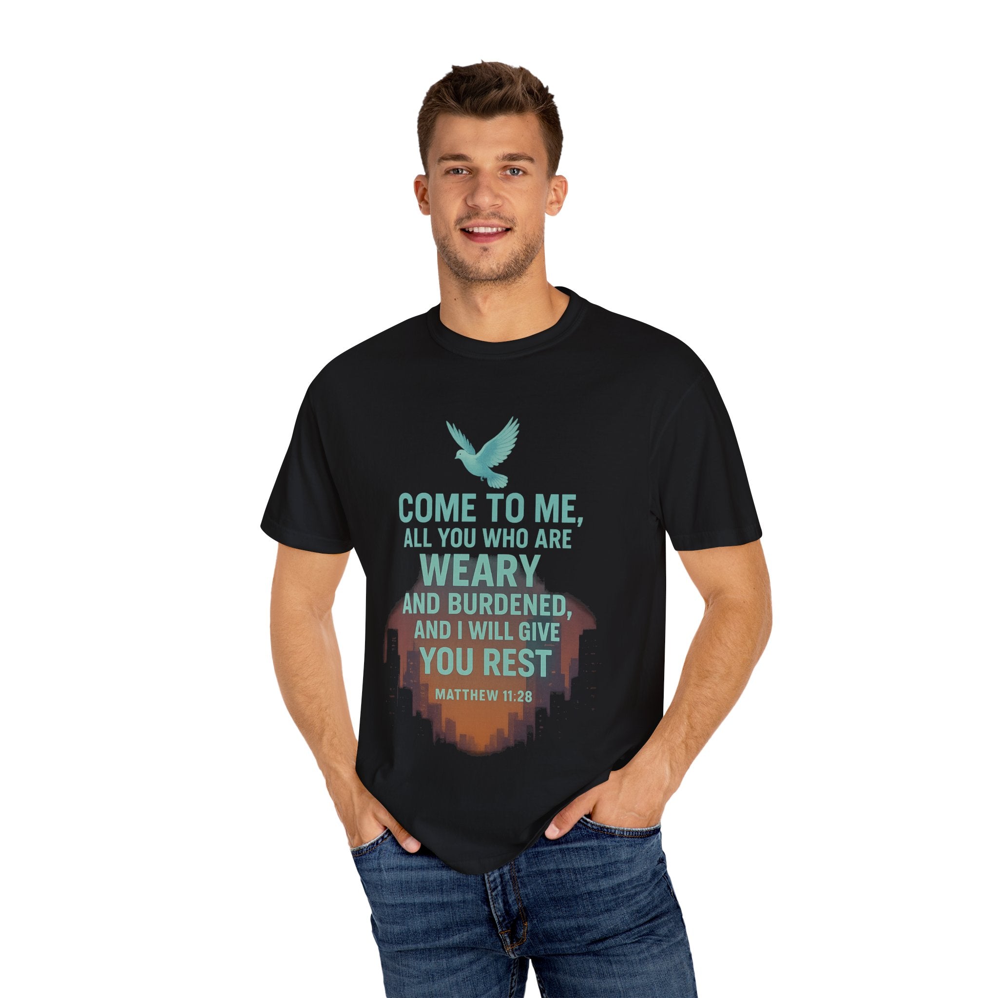 Garments of the Bible Unisex T-shirt Matthew 11:28