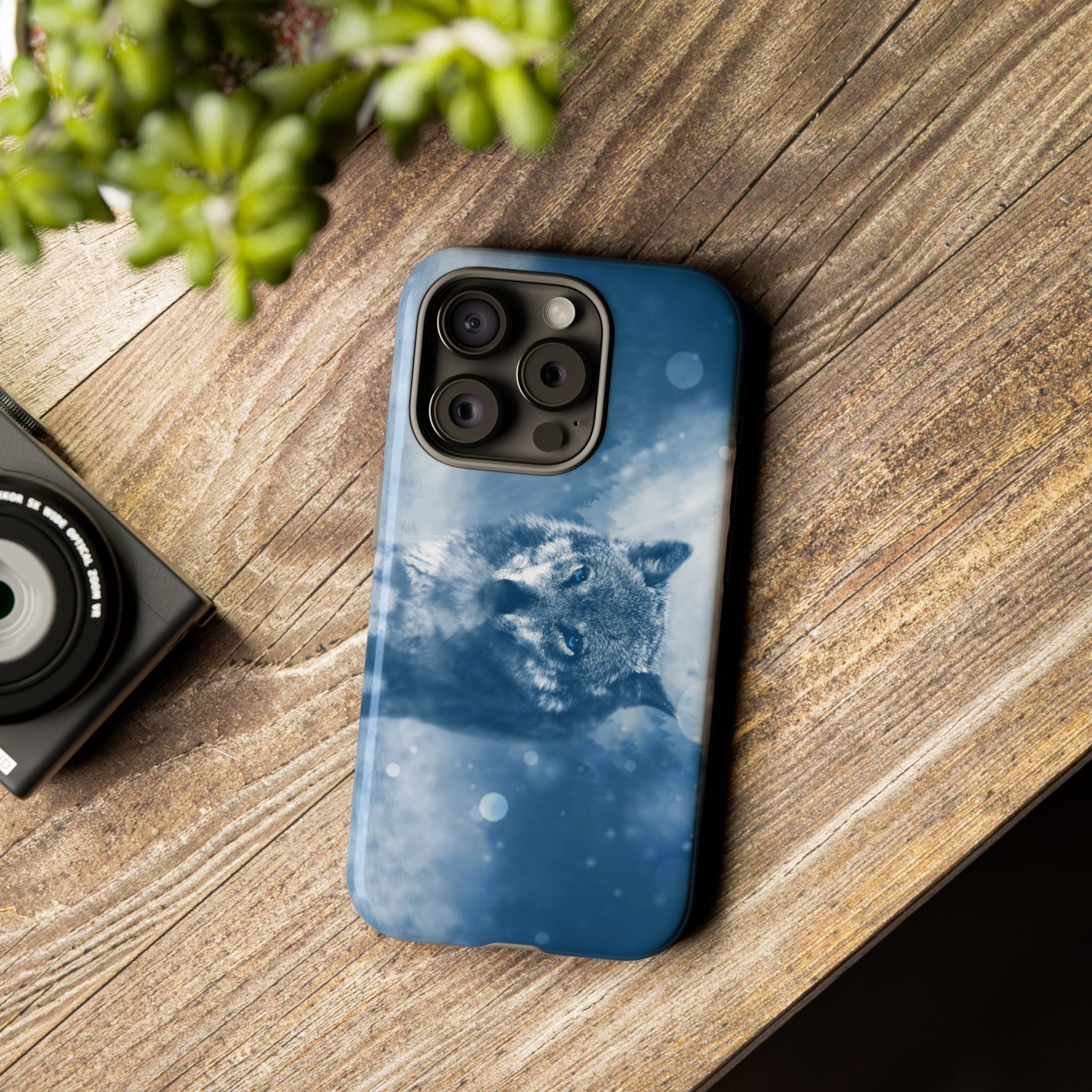 Wolf Phone Case, Tough Cases for Animal Lovers, Unique Wildlife Design, Nature-inspired Gift, Blue Wolf Accessories, Phone Protector