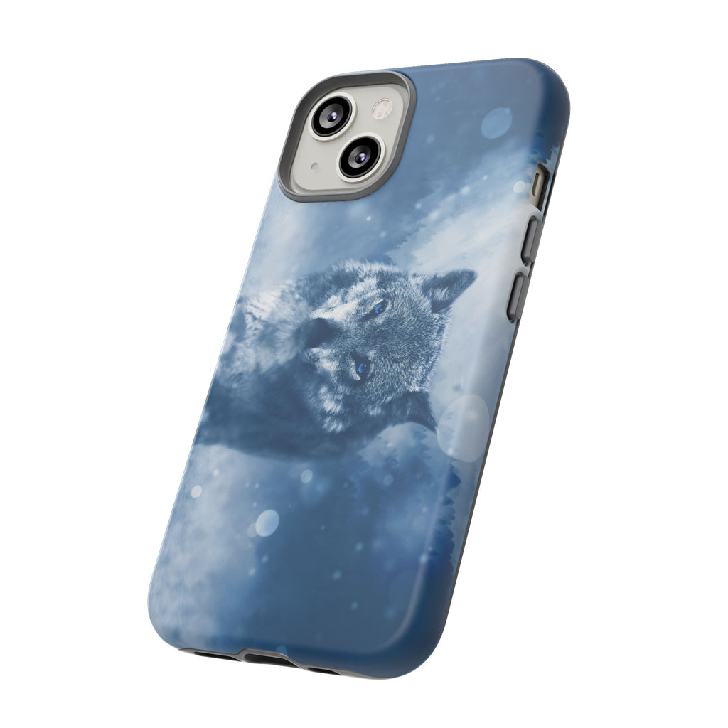 Wolf Phone Case, Tough Cases for Animal Lovers, Unique Wildlife Design, Nature-inspired Gift, Blue Wolf Accessories, Phone Protector