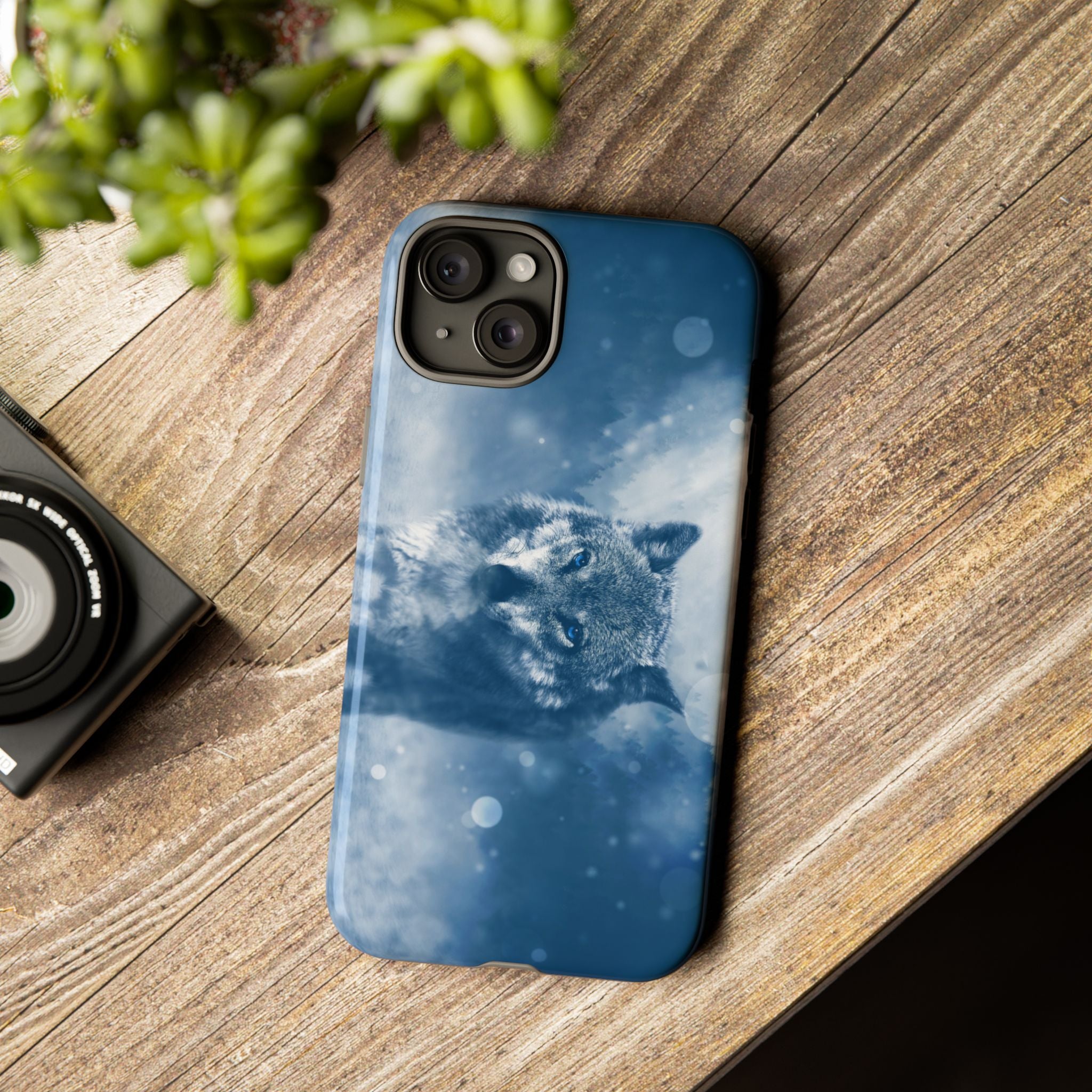 Wolf Phone Case, Tough Cases for Animal Lovers, Unique Wildlife Design, Nature-inspired Gift, Blue Wolf Accessories, Phone Protector