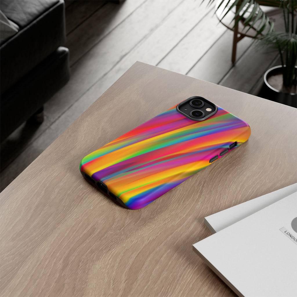 Vibrant Tough Phone Case, Colorful Phone Protection, Artistic Cell Cover, Gift for Gamers, Fun Tech Accessory, Pride Celebration