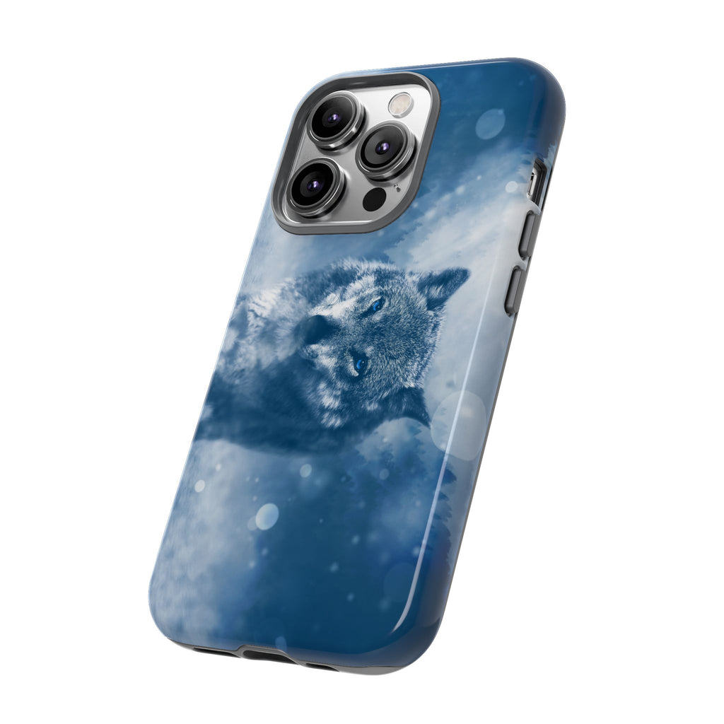 Wolf Phone Case, Tough Cases for Animal Lovers, Unique Wildlife Design, Nature-inspired Gift, Blue Wolf Accessories, Phone Protector