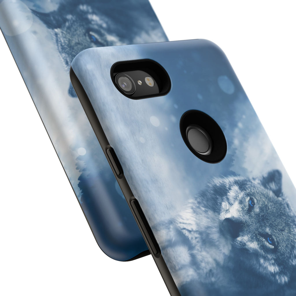 Wolf Phone Case, Tough Cases for Animal Lovers, Unique Wildlife Design, Nature-inspired Gift, Blue Wolf Accessories, Phone Protector