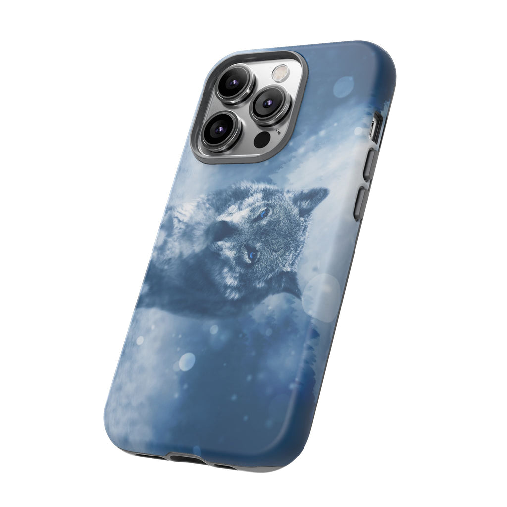 Wolf Phone Case, Tough Cases for Animal Lovers, Unique Wildlife Design, Nature-inspired Gift, Blue Wolf Accessories, Phone Protector