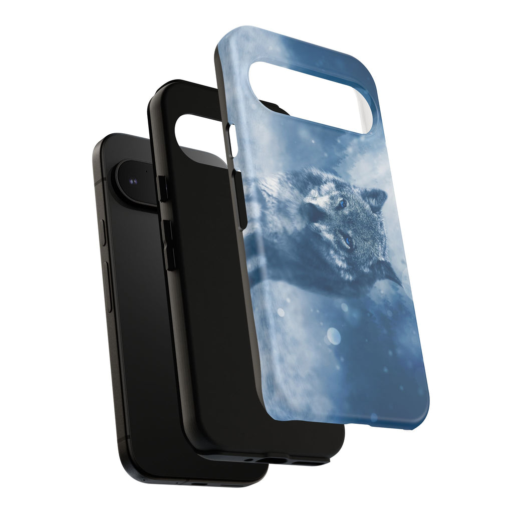 Wolf Phone Case, Tough Cases for Animal Lovers, Unique Wildlife Design, Nature-inspired Gift, Blue Wolf Accessories, Phone Protector