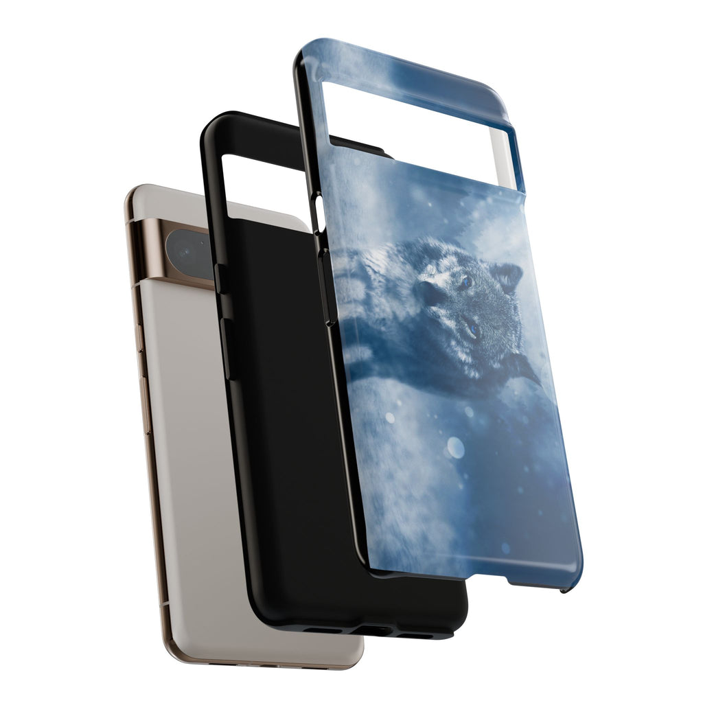 Wolf Phone Case, Tough Cases for Animal Lovers, Unique Wildlife Design, Nature-inspired Gift, Blue Wolf Accessories, Phone Protector