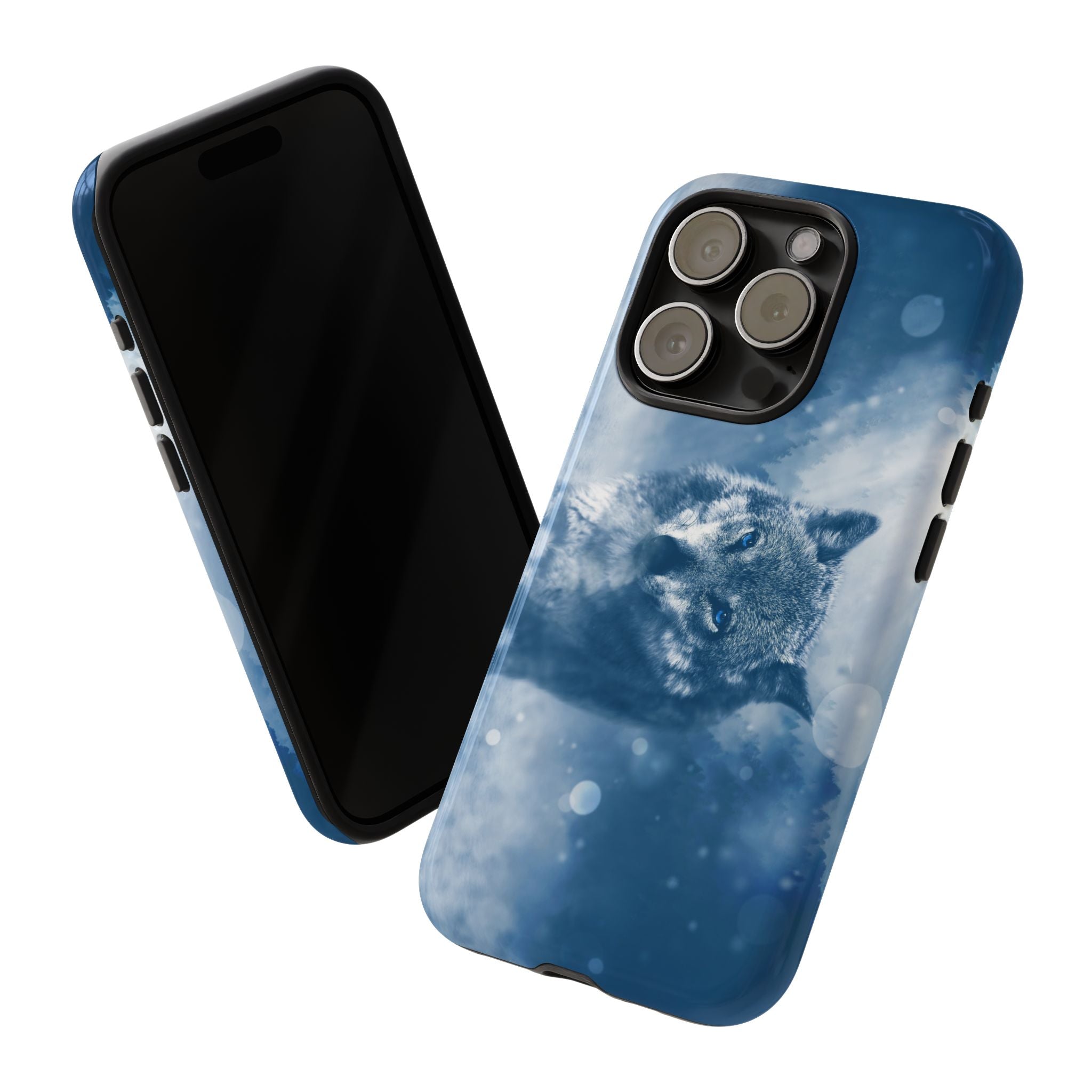 Wolf Phone Case, Tough Cases for Animal Lovers, Unique Wildlife Design, Nature-inspired Gift, Blue Wolf Accessories, Phone Protector