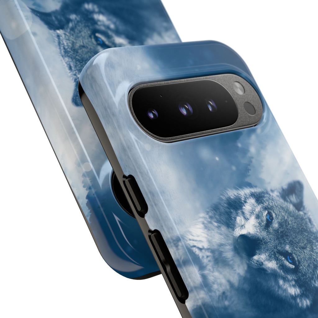 Wolf Phone Case, Tough Cases for Animal Lovers, Unique Wildlife Design, Nature-inspired Gift, Blue Wolf Accessories, Phone Protector