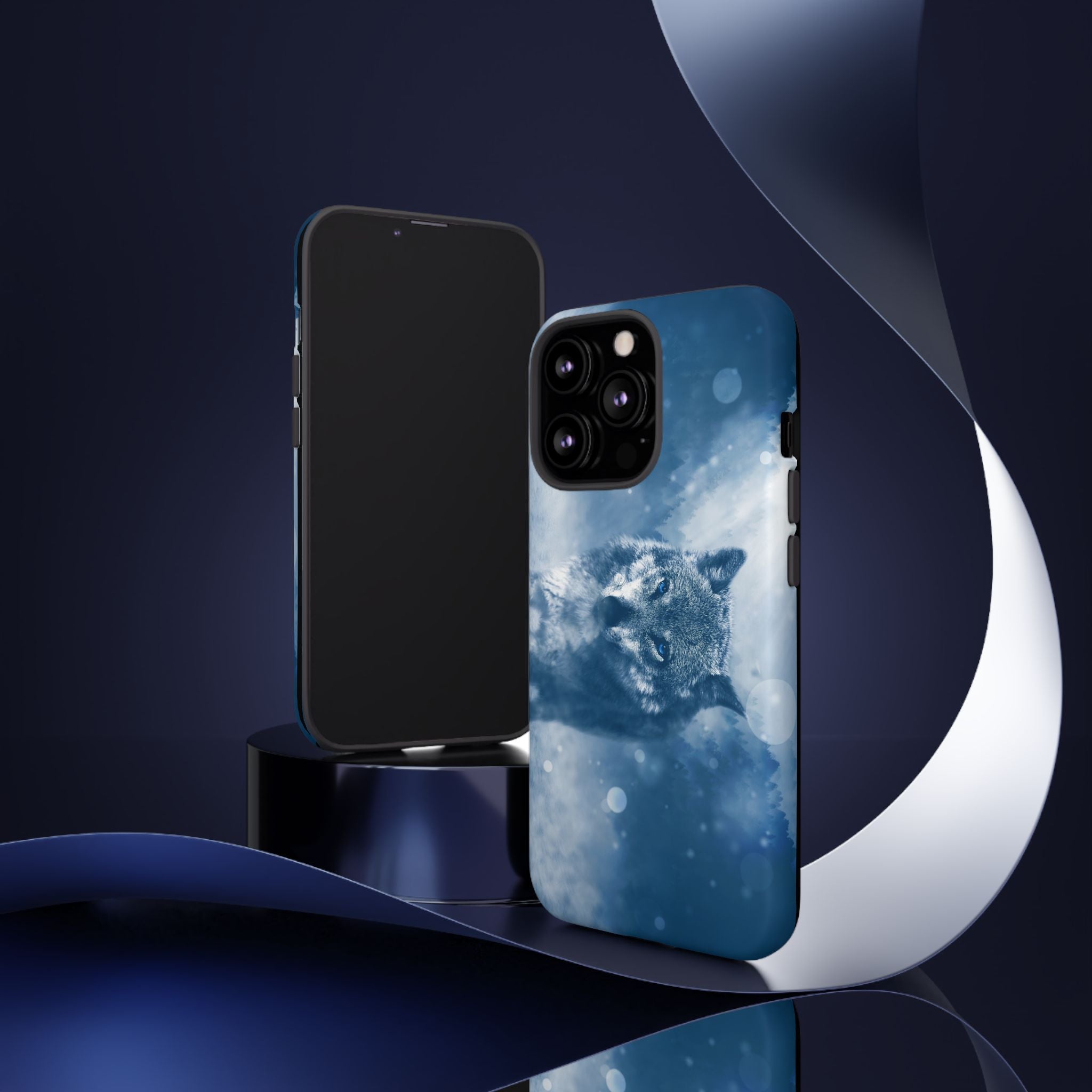 Wolf Phone Case, Tough Cases for Animal Lovers, Unique Wildlife Design, Nature-inspired Gift, Blue Wolf Accessories, Phone Protector