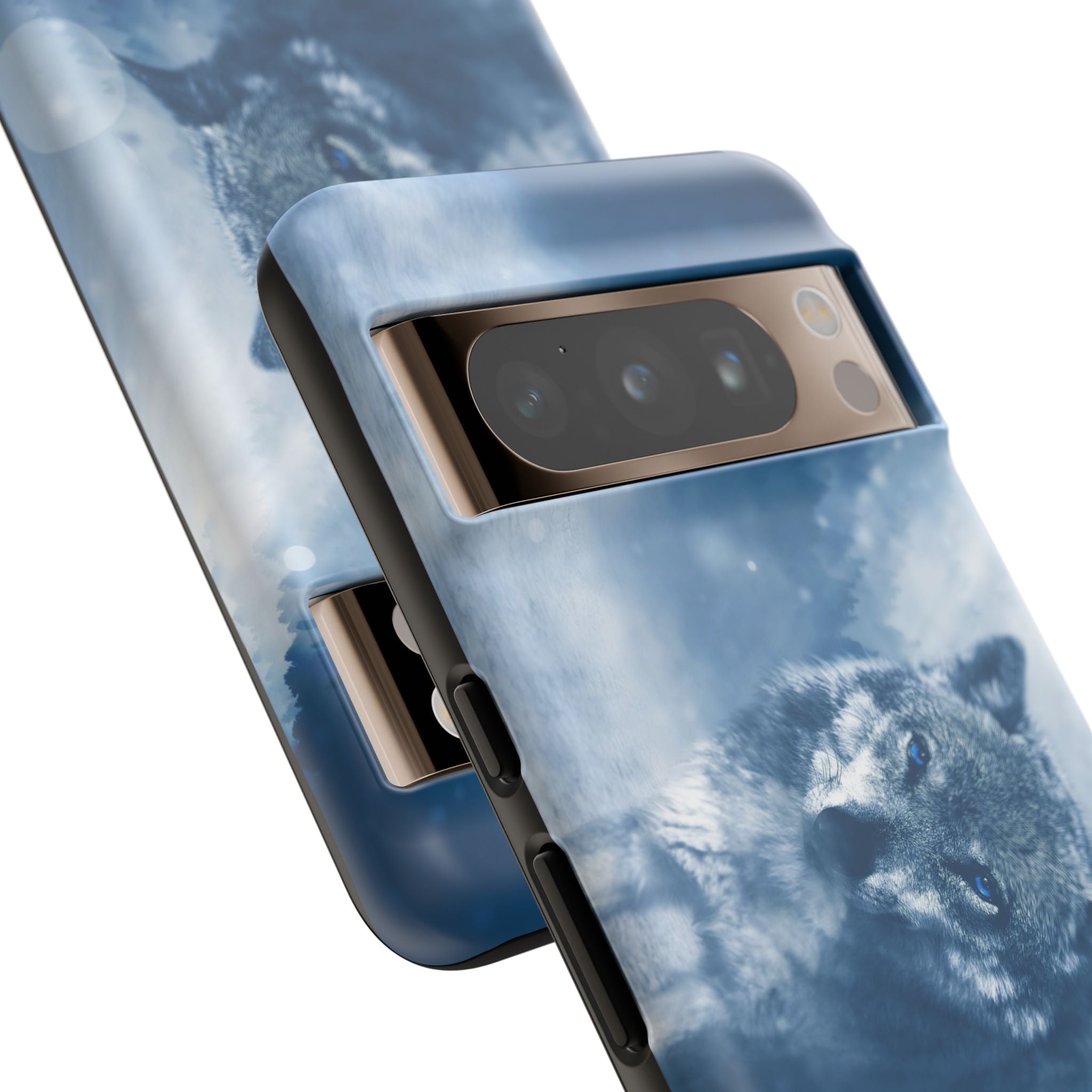 Wolf Phone Case, Tough Cases for Animal Lovers, Unique Wildlife Design, Nature-inspired Gift, Blue Wolf Accessories, Phone Protector