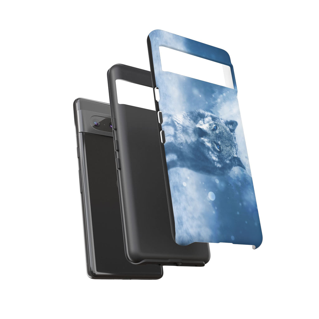 Wolf Phone Case, Tough Cases for Animal Lovers, Unique Wildlife Design, Nature-inspired Gift, Blue Wolf Accessories, Phone Protector