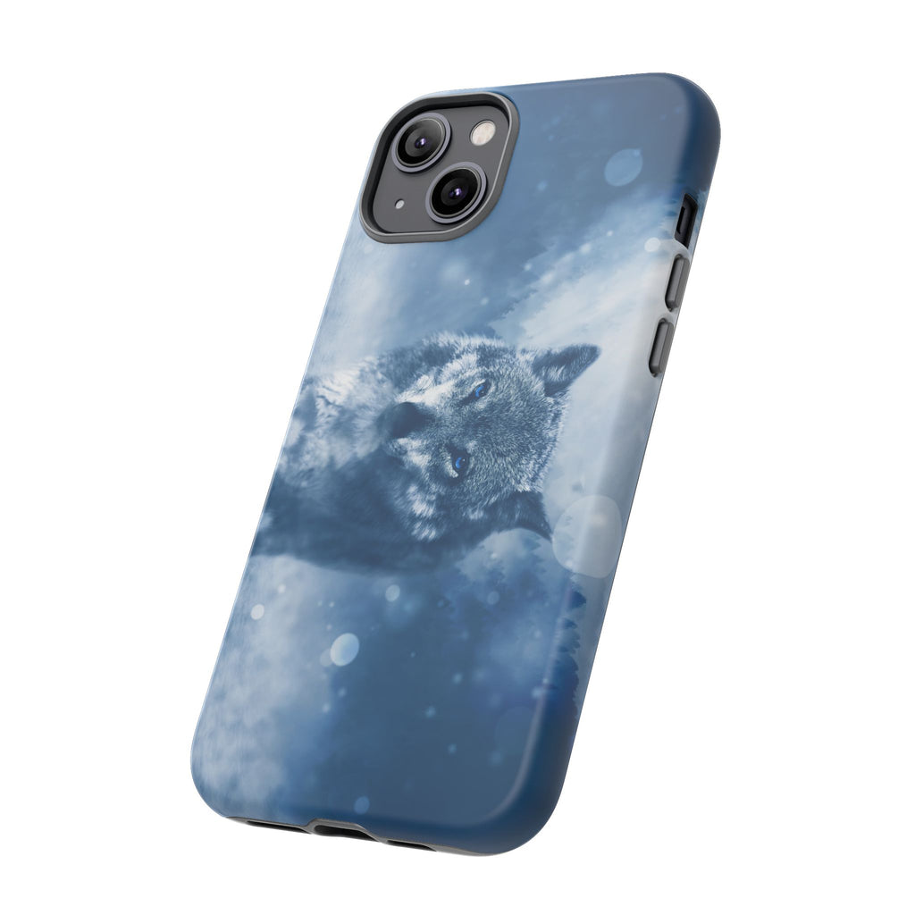 Wolf Phone Case, Tough Cases for Animal Lovers, Unique Wildlife Design, Nature-inspired Gift, Blue Wolf Accessories, Phone Protector