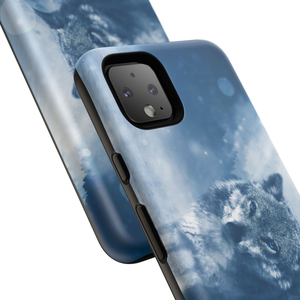 Wolf Phone Case, Tough Cases for Animal Lovers, Unique Wildlife Design, Nature-inspired Gift, Blue Wolf Accessories, Phone Protector
