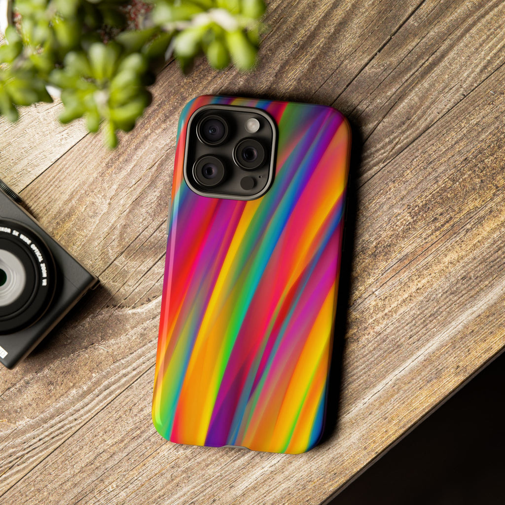 Vibrant Tough Phone Case, Colorful Phone Protection, Artistic Cell Cover, Gift for Gamers, Fun Tech Accessory, Pride Celebration