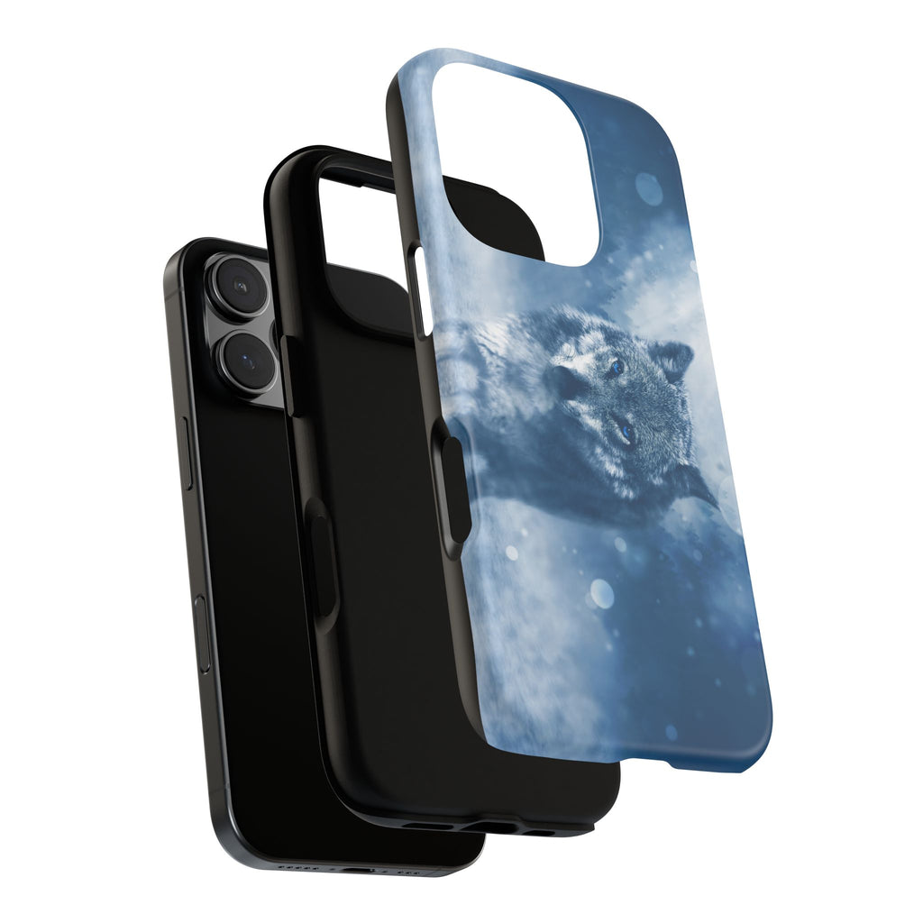 Wolf Phone Case, Tough Cases for Animal Lovers, Unique Wildlife Design, Nature-inspired Gift, Blue Wolf Accessories, Phone Protector