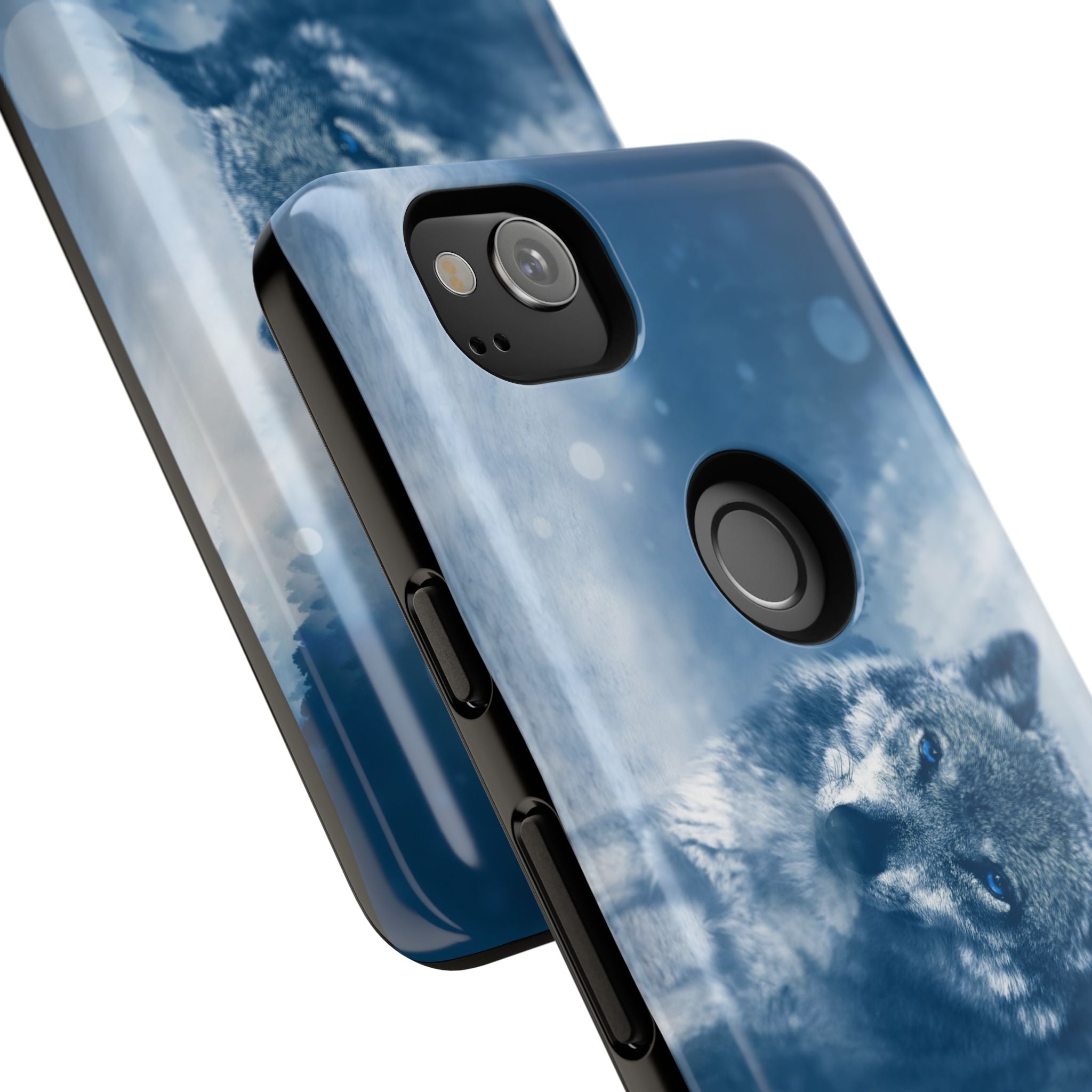 Wolf Phone Case, Tough Cases for Animal Lovers, Unique Wildlife Design, Nature-inspired Gift, Blue Wolf Accessories, Phone Protector