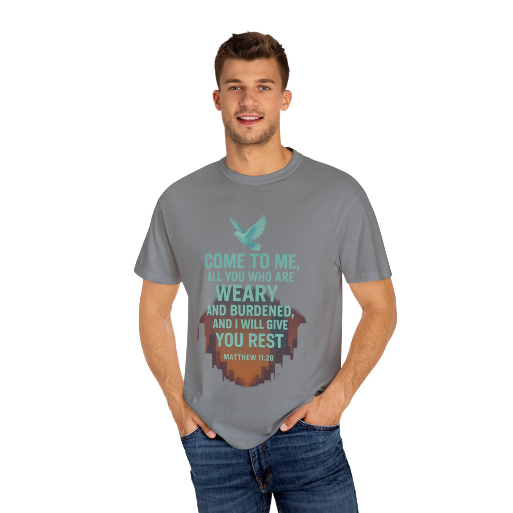 Garments of the Bible Unisex T-shirt Matthew 11:28
