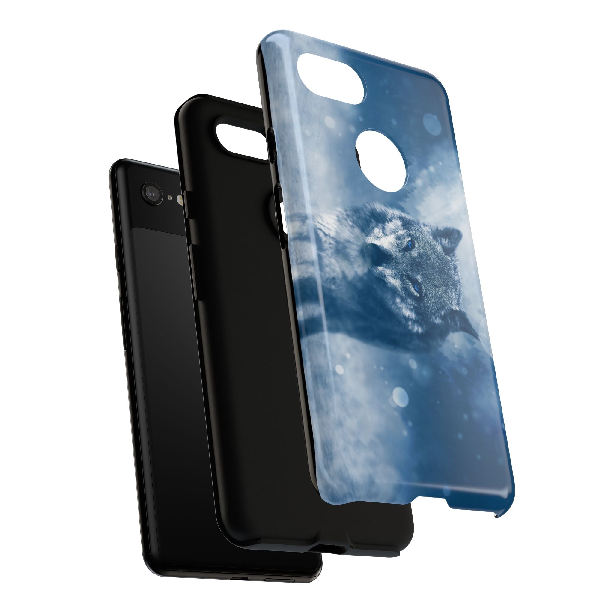 Wolf Phone Case, Tough Cases for Animal Lovers, Unique Wildlife Design, Nature-inspired Gift, Blue Wolf Accessories, Phone Protector