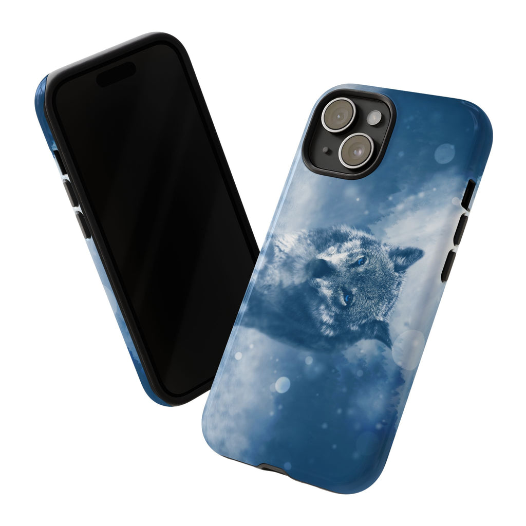 Wolf Phone Case, Tough Cases for Animal Lovers, Unique Wildlife Design, Nature-inspired Gift, Blue Wolf Accessories, Phone Protector