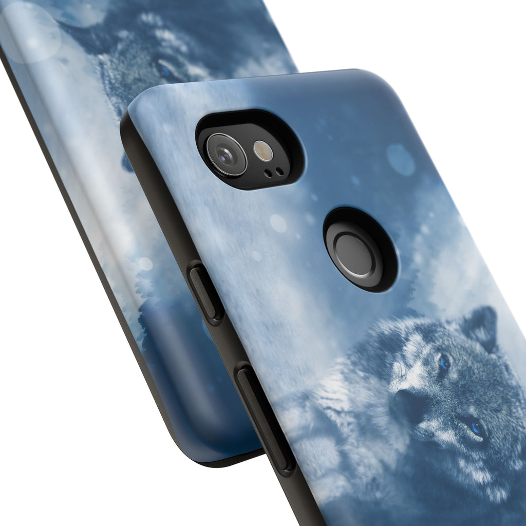 Wolf Phone Case, Tough Cases for Animal Lovers, Unique Wildlife Design, Nature-inspired Gift, Blue Wolf Accessories, Phone Protector