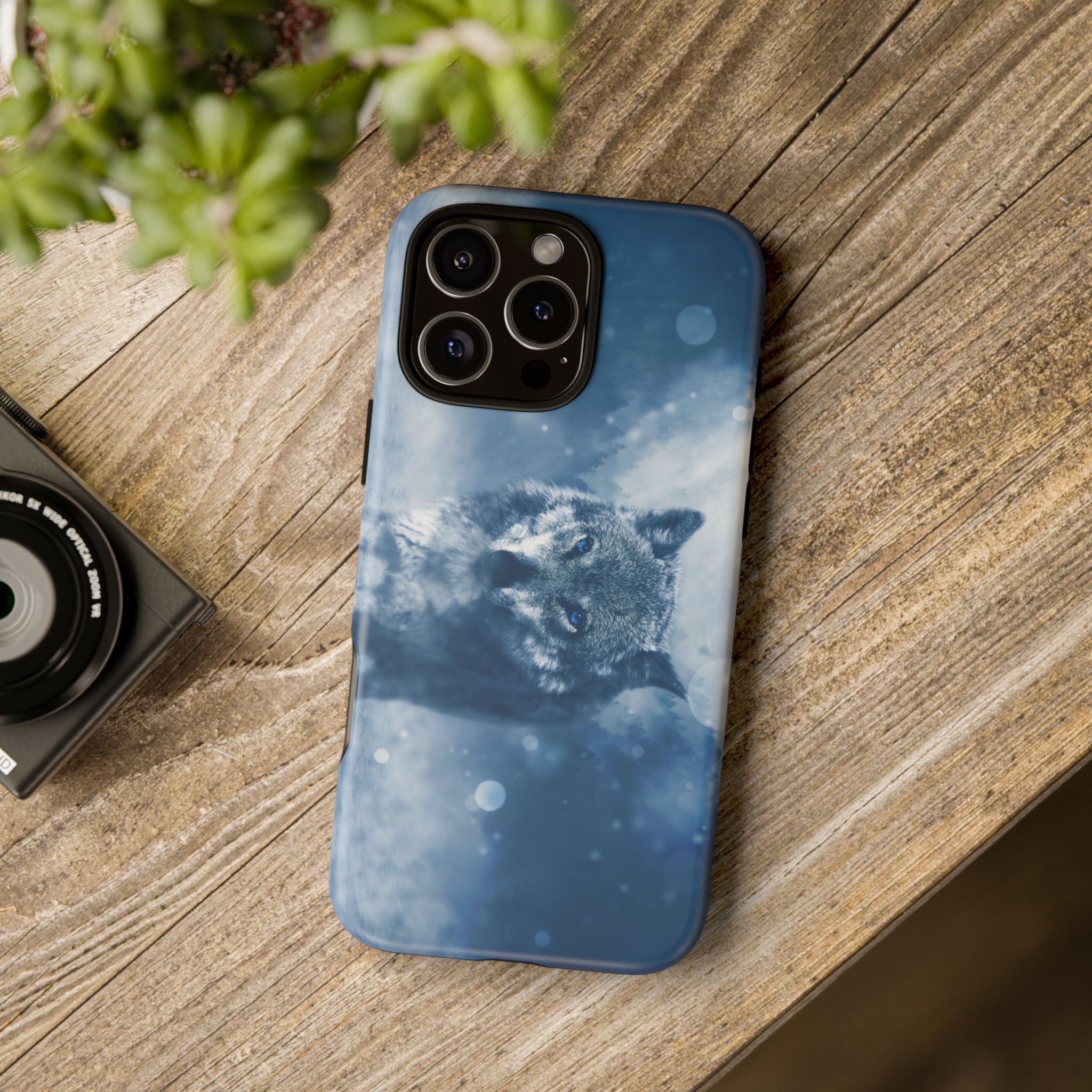 Wolf Phone Case, Tough Cases for Animal Lovers, Unique Wildlife Design, Nature-inspired Gift, Blue Wolf Accessories, Phone Protector