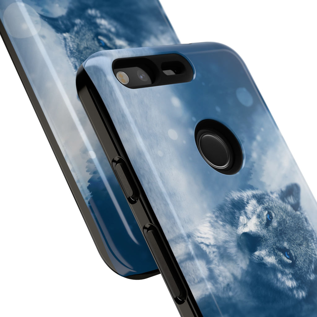Wolf Phone Case, Tough Cases for Animal Lovers, Unique Wildlife Design, Nature-inspired Gift, Blue Wolf Accessories, Phone Protector