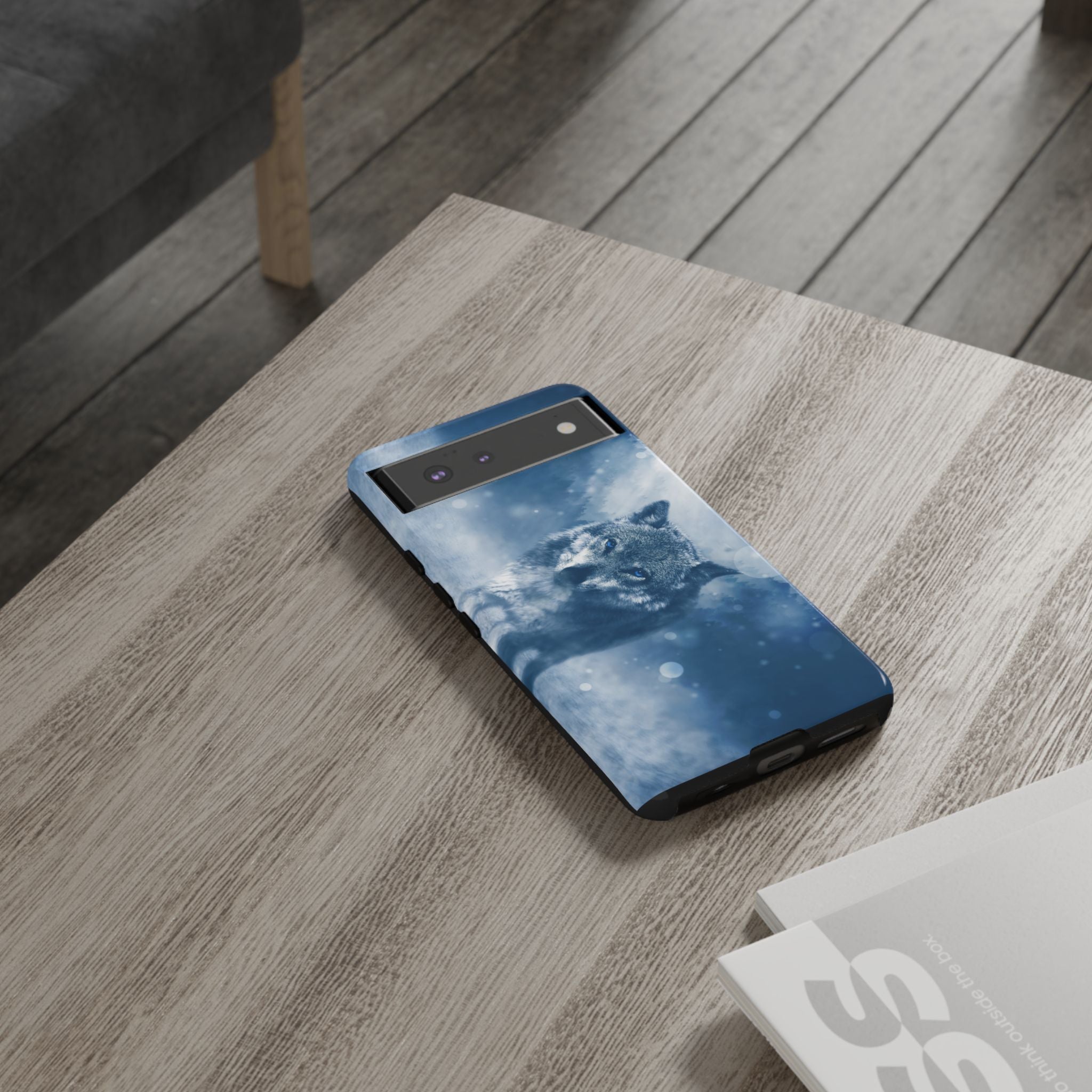 Wolf Phone Case, Tough Cases for Animal Lovers, Unique Wildlife Design, Nature-inspired Gift, Blue Wolf Accessories, Phone Protector